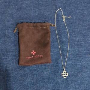 India Hicks Silver Geometric"D" Pendant Necklace